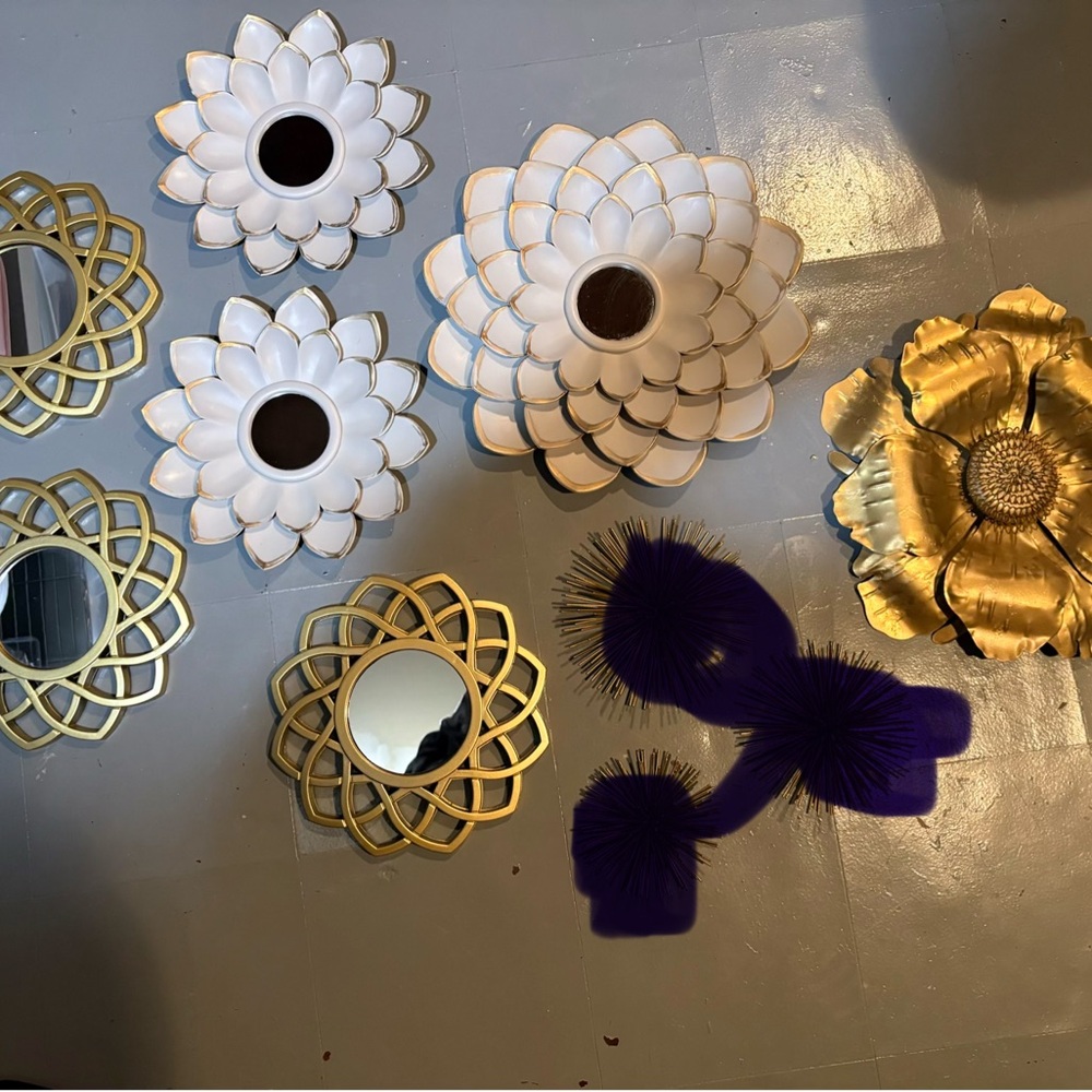 Gold and White Floral Wall Decor Set